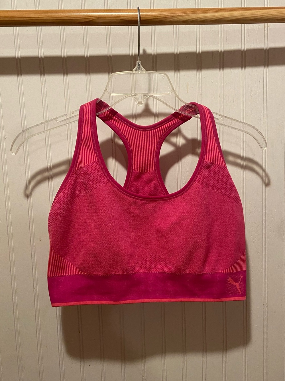 Puma Vibrant Pink Racerback Sports Bra Size XL